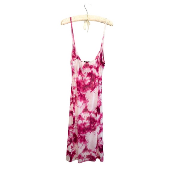 Pink and White Mesh Beach Cover Up Dress PLT Size US 8 - Picture 3 of 3